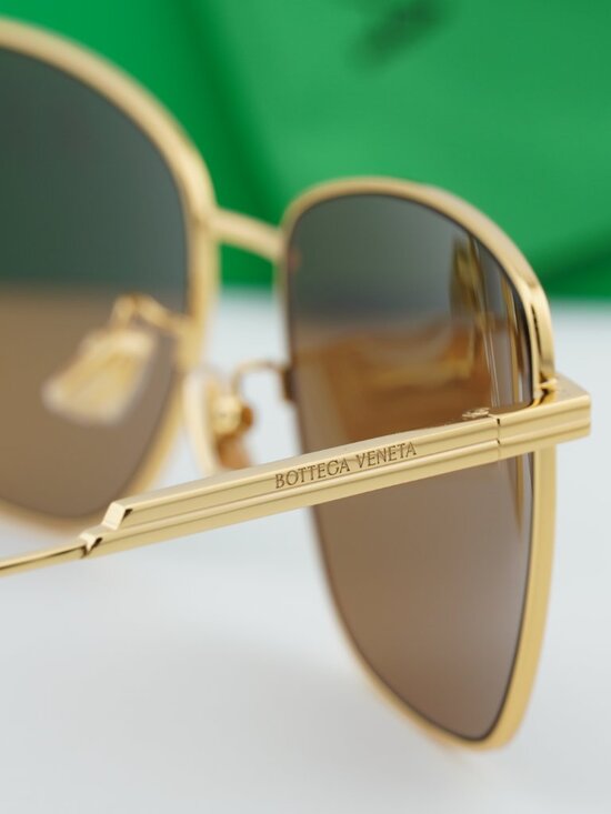 Bottega Veneta BV1237S 002 Square Sunglasses - Gold\\Brown main image 8